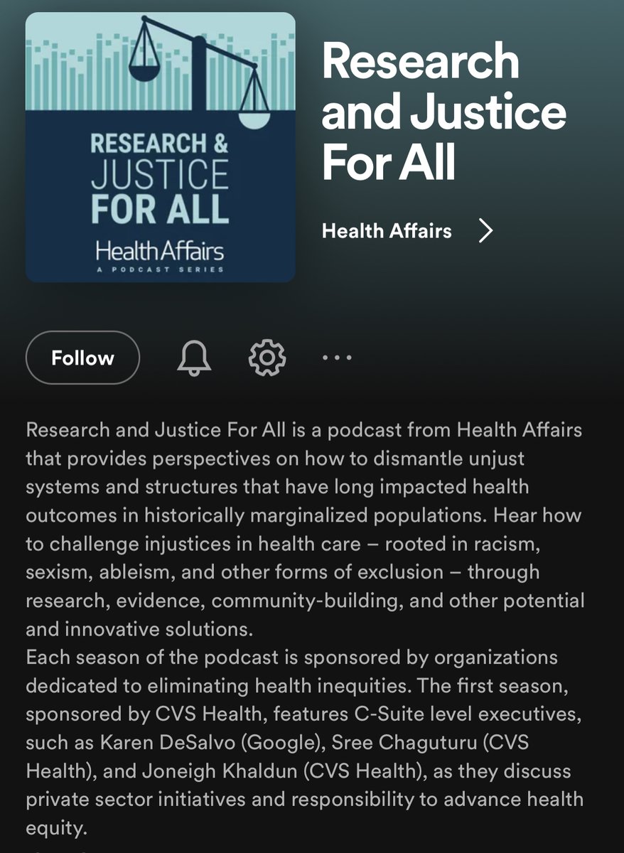 Dive into the world of #healthdisparities and advancing #healthequity with 'Research and Justice For All' by @Health_Affairs. Hear from #healthequitychampions like @bryanobuckley, @MEtiebetMD, @Drnicolecb, and @KBDeSalvo. Don't miss this enlightening #podcast!