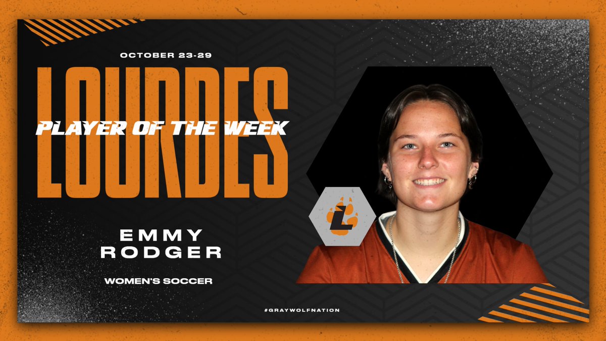 Emmy Rodger is this week's Lourdes Player of the Week after posting a pair of victories in goal for the Gray Wolves.  She had two saves against Cleary and recorded her 19th career shutout against Michigan-Dearborn in the season finale! #GrayWolfNation