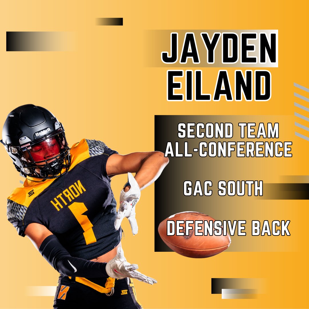 Congrats to Jay Eiland <a href="/Jayskii7_/">Jay Eiland</a>  on being selected as a second team GAC South Defensive Back!  #OATH #FAMILY