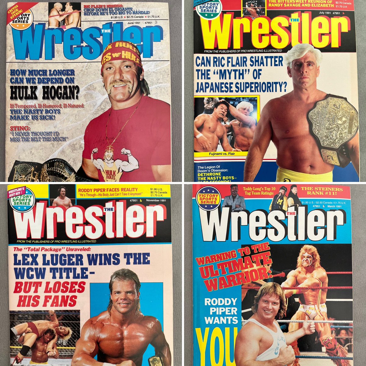Get these classic back issues of The Wrestler magazine from 1991 and more. Website in bio. #insidewrestling #wrestling #wwe #vintage #wcw #wwf #wrestlingmagazines #oldschoolwrestling #oldschoolwrestlingmagazines #90swrestling #hulkhogan #ricflair #lexluger #ultimatewarrior #piper