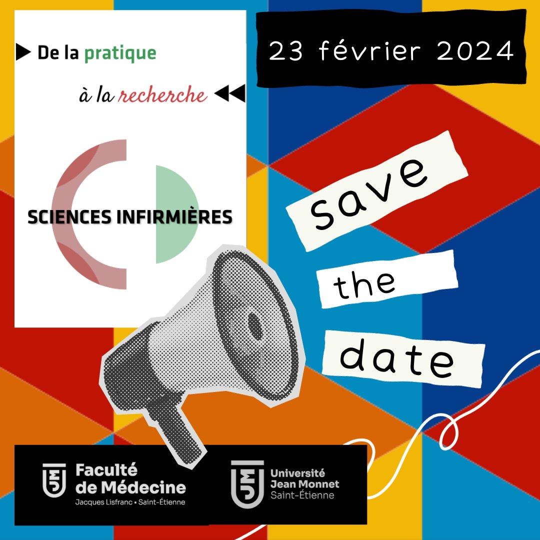 A vos agendas ! 5ème édition du #symposium 'De la #pratique à la #recherche en #sciences #infirmières' ! Hâte de partager avec vous cette nouvelle édition ! Pour vous inscrire ➡️ bit.ly/3QkkB10 @Facmedecine_UJM @Univ_St_Etienne @ChuSaintEtienne @PresageInstitut