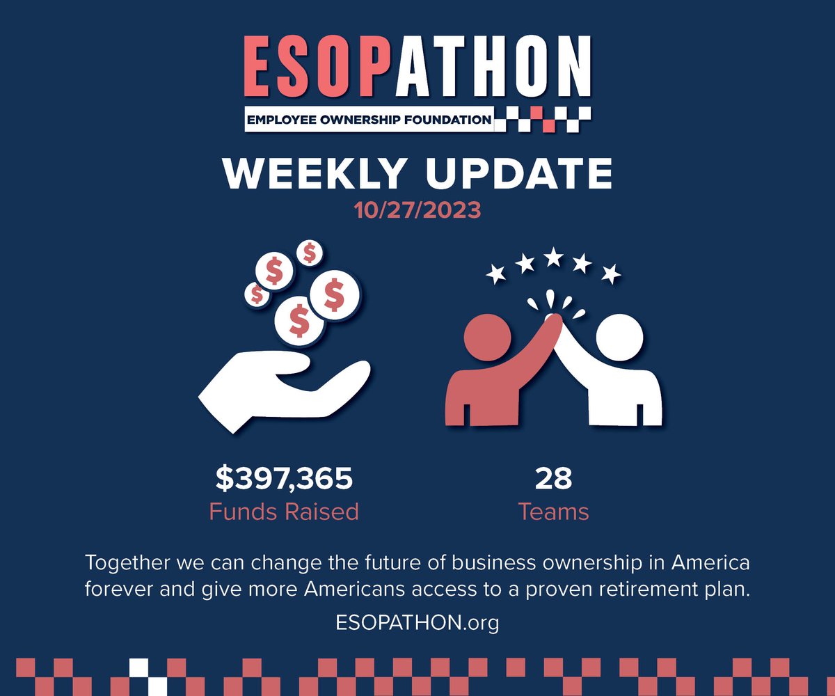 There's still 2 days left to reach our #ESOPATHON goal! Please consider making a tax deductible donation to help @OwnershipFound fulfill it's critical mission expanding #employeeownership in America: esopathon.org/donate