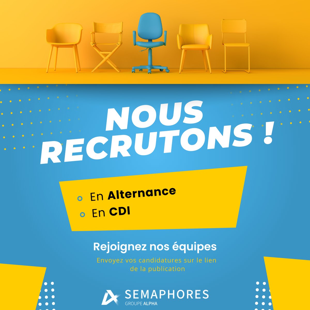 Semaphores_'s tweet photo. [#SemaphoresRecrute 🔎 #avoscv]

@Semaphores_  recrute 2 CDI &amp; 2 Alternances sur 📍#Paris !
Découvrez toutes nos offres 
👉 https://t.co/dIkg4Ld9IB

#CDI #alternance
@GroupeAlpha @gva_fr @thconseil @LafayettAssocie https://t.co/LIcqKaG0yQ
