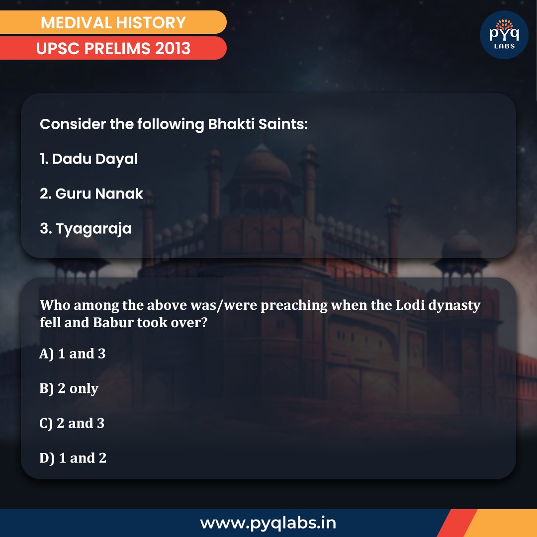 pyqlabs's tweet photo. Comment your answer 👇

Correct answer will be pinned.

#pyqlabs #iasdream #upscquestions #previousyearquestionpapers #UPSC #currentaffairs #QuizOfTheDay #answer #iqtest #iq999 #upscmotivation #UPSCPrelims2024 #IAS #medivalhistory #History  #lodhidynasty #babur https://t.co/WKzGh6LRqw