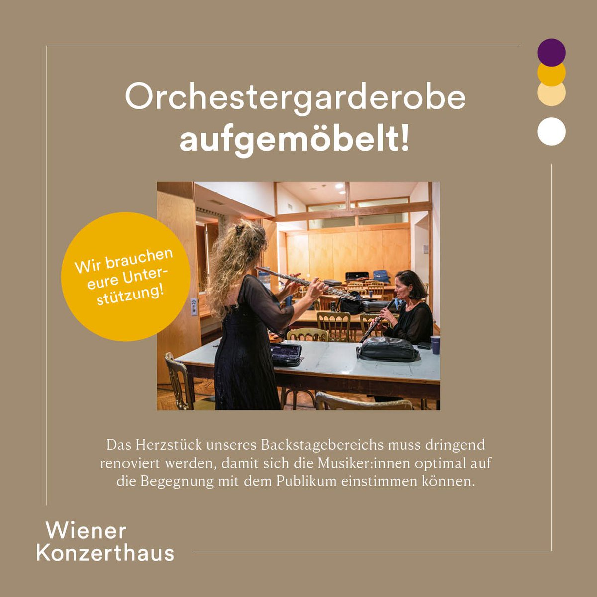 »Orchestergarderobe aufgemöbelt!« Mach mit bei unserer Crowdfunding Kampagne und hilf mit deiner Spende, unsere Orchestergarderobe zu renovieren! 💪 Für jede Spende gibt es eine schöne Belohnung! Alle Infos dazu findet ihr hier: 👉 wemakeit.com/projects/aufge…