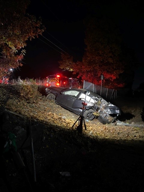 10/27 1140PM Curve/Commercial Yard Brockton the operator of 2008 Honda Accord lost control and crashed through #MBTA fence landing on the tracks. 3 occupants transported to hosp non life threatening injuries. TPD investigating. Service was delayed.