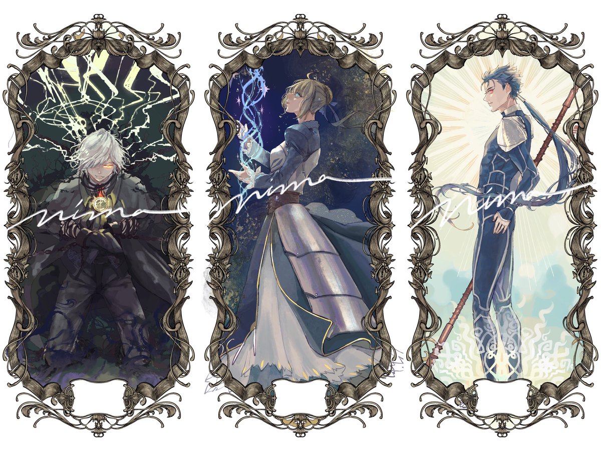 ジャンヌ・ダルク ,酒呑童子(Fate) 「タロットカードを作るために四年前ほ作品をめっちゃリメイクしてる #今月描いたイラ」|nima𓅪5/3超神の叡智のイラスト