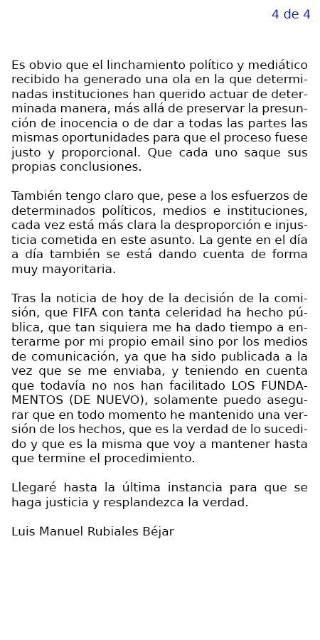 DECISIÓN FIFA:
Llegaré hasta la última instancia para que se haga justicia y resplandezca la verdad💪
Por muchos esfuerzos de algunos políticos, medios e instituciones, cada vez está más clara la desproporción e injusticia cometida✅
LA GENTE, MUY MAYORITARIAMENTE, LO TIENE CLARO