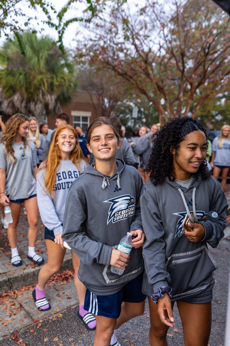 GSAthletics_WSO's tweet photo. Rise and shine, Eagle Nation! We’re off to the @SunBelt Conference Championships! ☀️

#HailSouthern https://t.co/VD4saSrHhL