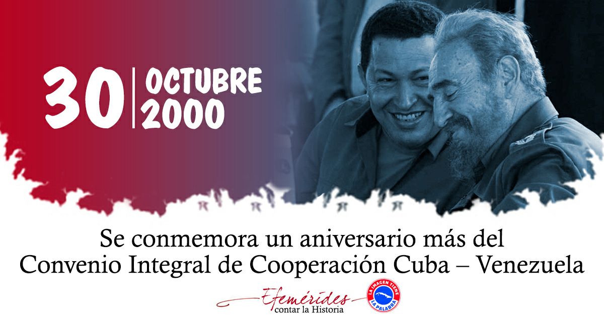 👉23 años ya de este Convenio, creado con el objetivo de fortalecer las relaciones entre ambos países para  impulsar el desarrollo económico y social complementario bilateral, que  contempla sumar esfuerzos para promover la integración  de América Latina y el Caribe🇨🇺🇻🇪
.
#Cuba