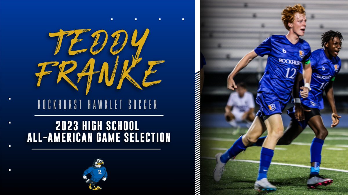 GoHawklets's tweet photo. Congrats to Teddy Franke '24, who was selected to play in the 13th Annual Boys High School All-American Soccer Game! Teddy was one of 40 players chosen from across the country.
A three-year starter and 2022 All-State forward, Teddy has 25 points in 15 games played this season. https://t.co/XCh8Ckm202