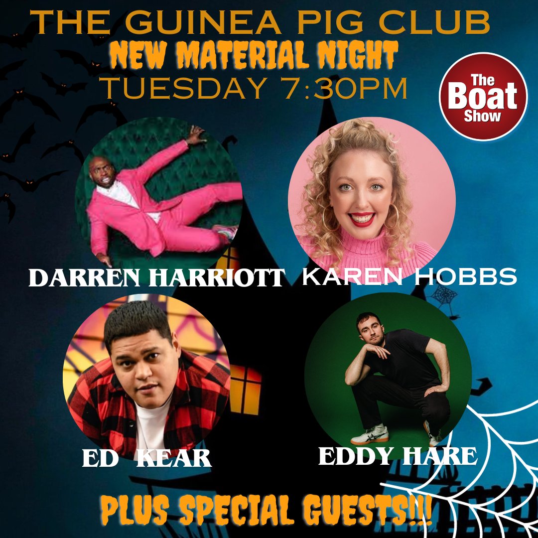 TOMORROW NIGHT! Halloween special on the Boat Show Comedy! Come and get spooked boatshowcomedy.co.uk @karen_hobbs @edkear @eddyhare @thetattershall #Comedy #StandUp #LondonHalloween