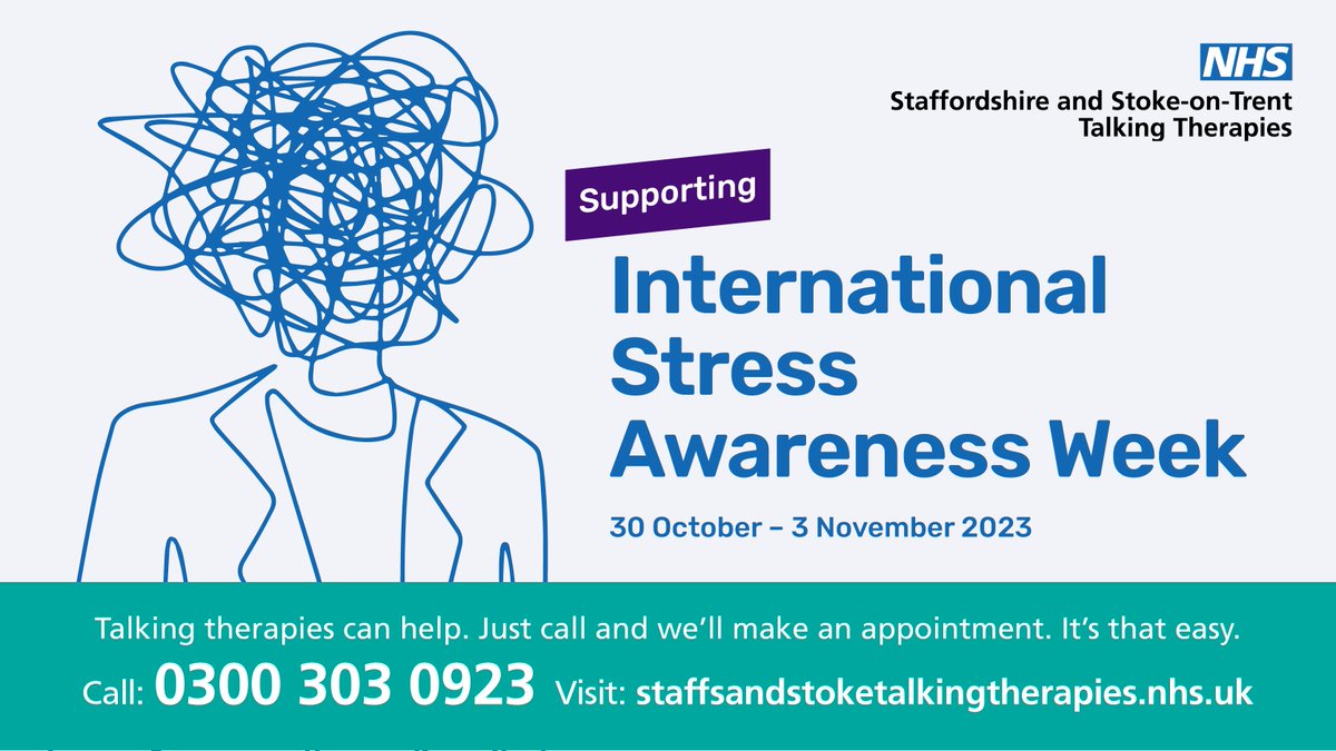 Staffs & Stoke NHS Talking Therapies (@mpftwellbeing) on Twitter photo If stress is ruining your life Talking Therapy can help. Confidential and free, just call to make an appointment #InternationalStressAwarenessWeek <a href="/ClinLeadWBM/">Sarah Watts</a> <a href="/Sotlive/">StokeonTrentLive</a> <a href="/BurtonMind/">Burton and District Mind</a> <a href="/WombourneParish/">Wombourne Parish Council</a> <a href="/TamworthCouncil/">Tamworth Council</a> <a href="/StaffordshireCC/">Staffordshire County Council</a> <a href="/BurntwoodOnline/">Burntwood Online</a> <a href="/CannockChaseDC/">Cannock Chase Council</a> <a href="/mpftnhs/">Midlands Partnership University NHS FT</a> If stress is ruining your life Talking Therapy can help. Confidential and free, just call to make an appointment #InternationalStressAwarenessWeek <a href="/ClinLeadWBM/">Sarah Watts</a> <a href="/Sotlive/">StokeonTrentLive</a> <a href="/BurtonMind/">Burton and District Mind</a> <a href="/WombourneParish/">Wombourne Parish Council</a> <a href="/TamworthCouncil/">Tamworth Council</a> <a href="/StaffordshireCC/">Staffordshire County Council</a> <a href="/BurntwoodOnline/">Burntwood Online</a> <a href="/CannockChaseDC/">Cannock Chase Council</a> <a href="/mpftnhs/">Midlands Partnership University NHS FT</a>