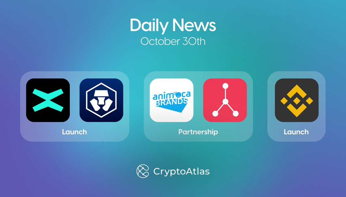 CryptoAtlas_io's tweet photo. TODAY'S NEWS ⚡️
🚀 @MultiversX announces on-chain $EGLD staking in the @CryptoCom app.
🤝 @AnimocaBrands acquires @azarusio to introduce streaming to #Web3 games.
🚀 @Binance launches the #BNBSafe, a new multi-signature wallet for enhanced user security. https://t.co/rUBc8MH5oc