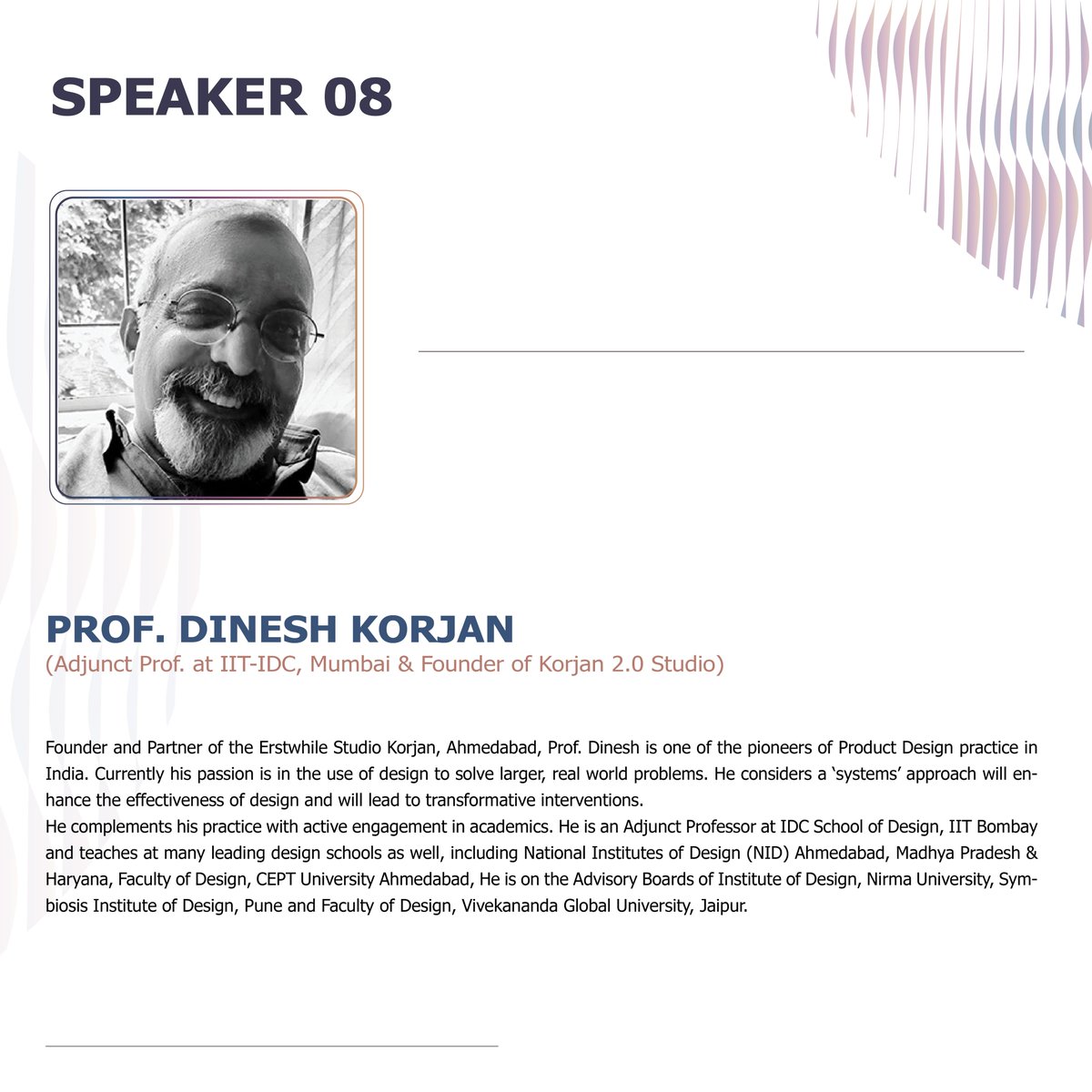 jodhpur_nift's tweet photo. Prof.Dinesh Korjan, a visionary design educator, researcher &amp; practitioner,will share his insights at the International Design Symposium.His work has been featured in top academic journals &amp; conferences&amp; he has received numerous awards for his contributions to the field of design https://t.co/9nxps02mi0