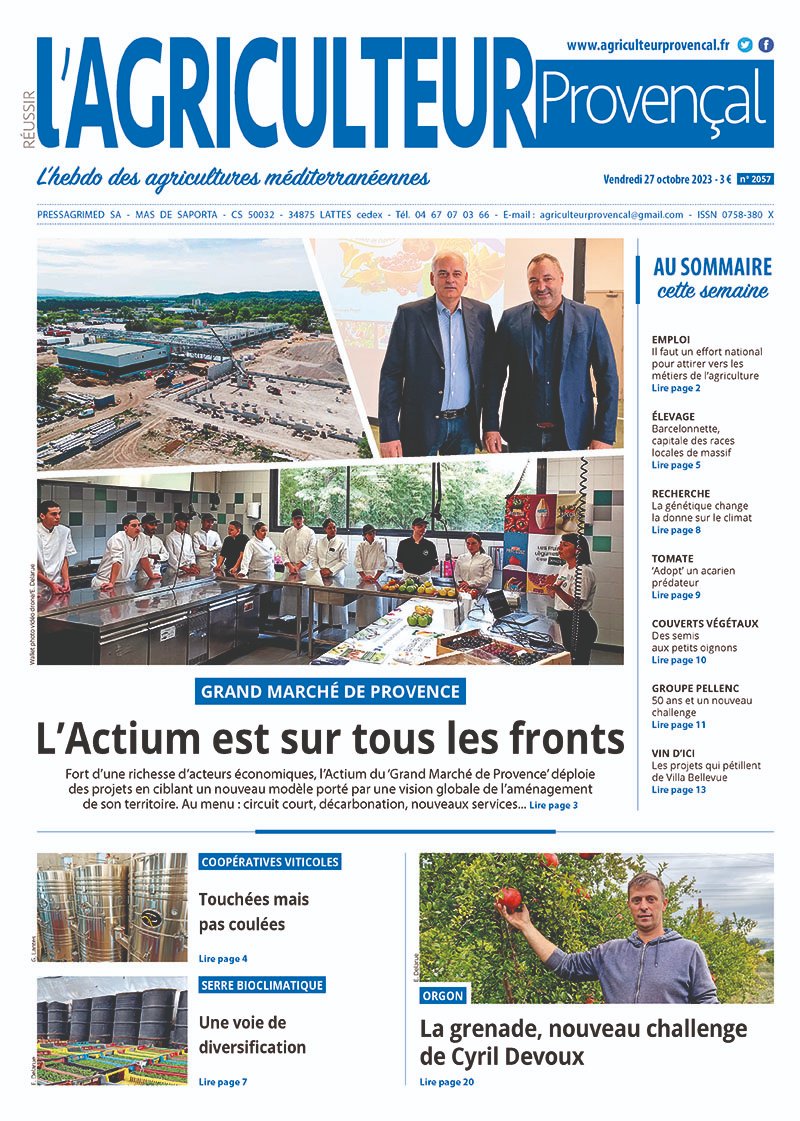 A LA #UNE 📰] <a href="/AgriProv/">AgriculteurProvençal</a> 
#grandmarchédeprovence livre ses projets, les #coopérativesviticoles résistent, zoom sur la #serrebioclimatique, les 50 ans de #pellenc et direction #orgon où Cyril Devoux mise sur la grenade...
d'autres infos et actu sur 👇pressagrimed.fr