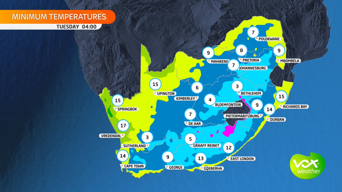 VoxWeatherZa's tweet photo. WEATHER MAPS and WARNINGS for this TUESDAY – 31 October 2023

⚠️WARNINGS by SAWS:⚠️

🟡 Yellow
-L2: Disruptive rain in places over Mpumalanga
-L2: Severe t-storms in parts of North West and Gauteng
-L2: Disruptive Snow parts of KZN &amp; Free State

#voxweather #snowinsa https://t.co/0D9itaB1FT