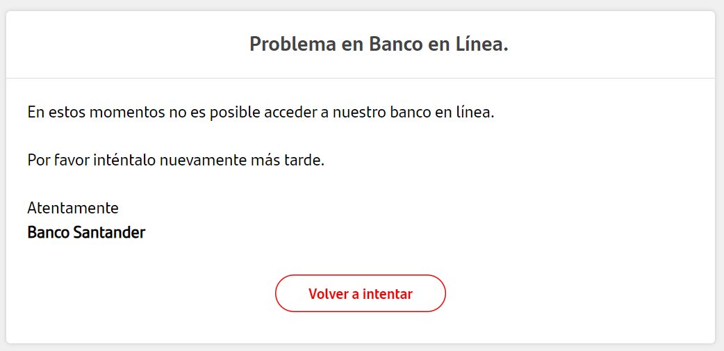 IgnacioMercader's tweet photo. Hola @santanderchile , noto una extrema lentitud en su sitio web. De hecho ahora ni siquiera puedo acceder al sitio web. Por favor su ayuda. https://t.co/a0kBcc8pTD