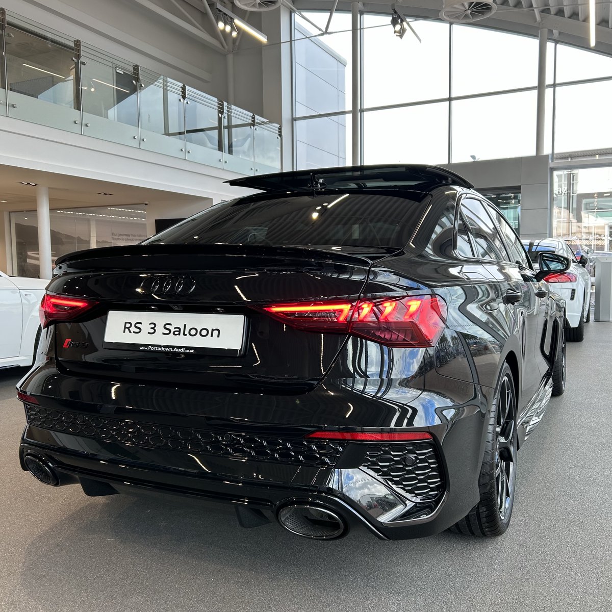NI_Audi's tweet photo. Immerse yourself with this absolutely stunning Audi RS3 Saloon Vorsprung S tronic finished in Mythos Black metallic paint. 🔥

#AudiRS3 #vorsprungdurchtechnik https://t.co/NKQYh9WzMz