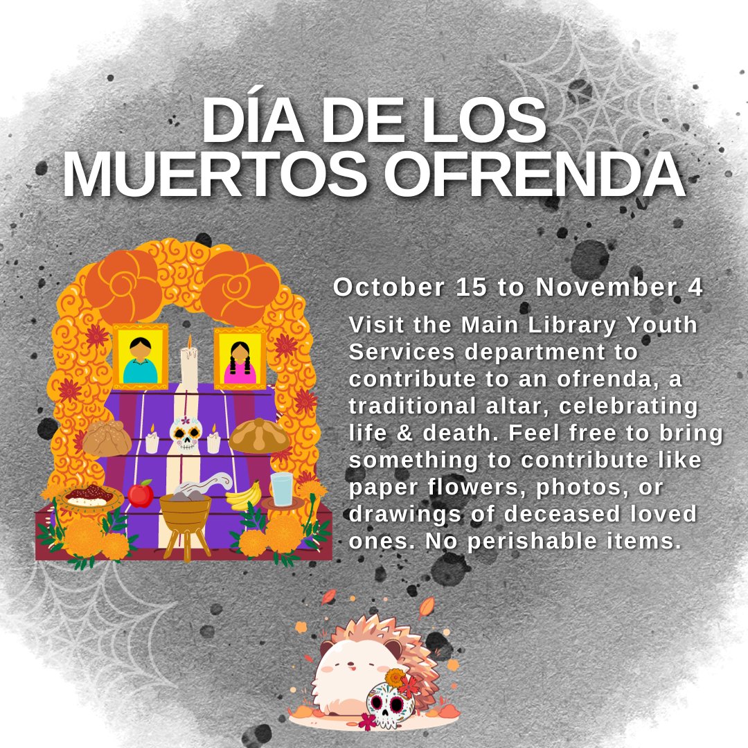SMPublicLibrary's tweet image. #Soundwaves #TheHumanLibrary #UnjudgeSomeone #DiaDeLosMuertos #Ofrendas