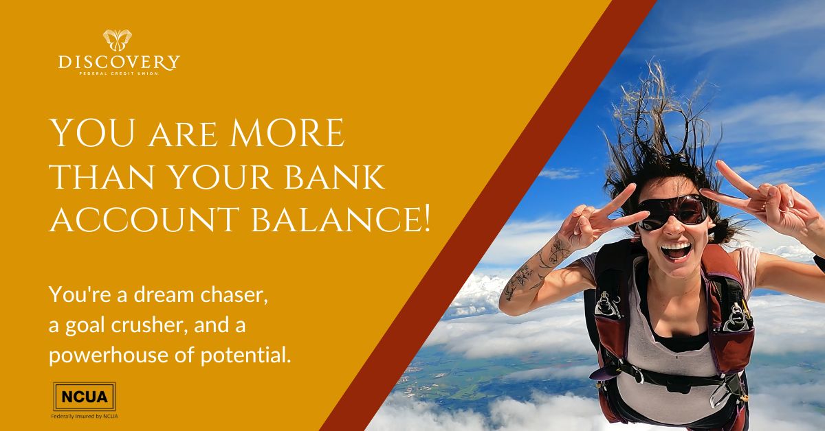 At Discovery FCU, we're here to remind you that financial success is just one chapter of your life's story. We're your partners in making every chapter count, from your wildest dreams to your everyday moments.

Federally insured by NCUA.

#MotivationMonday