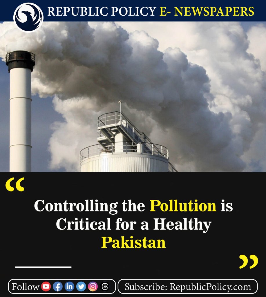 The air quality index (AQI) is a measure of how clean or polluted the air is based on the concentration of various pollutants in the air.

Read more: republicpolicy.com/controlling-th…

#CleanAirForAll #PollutionControl #HealthyPakistan #AirQualityMatters #PollutionFreePakistan #News