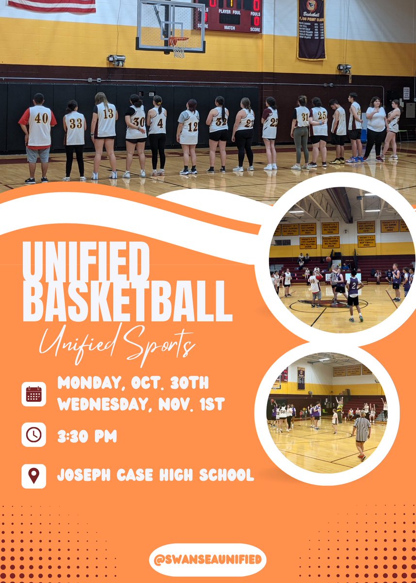 Join us for our final 2 HOME Unified Basketball games of the season!! 🏀@JosephCaseHS #BetterTogether #CasePride