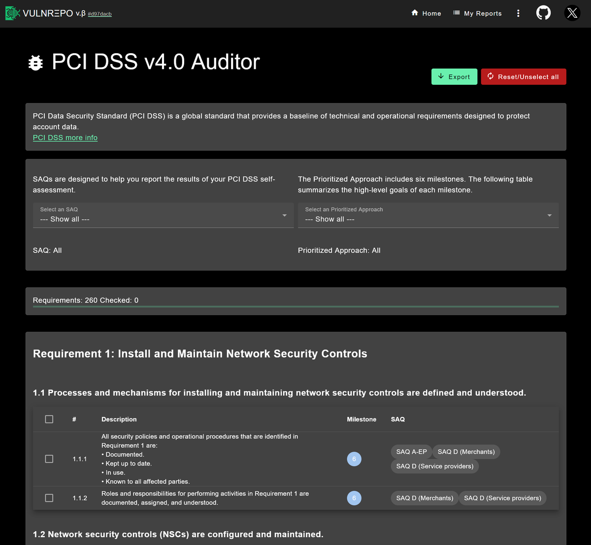 vulnrepo's tweet photo. New PCI DSS v4.0 auditor feature just landed! Test online: https://t.co/qc3Egar4bI #CyberSecurity #infosec #pcidss #compliance #payments https://t.co/AIaWqLPxML