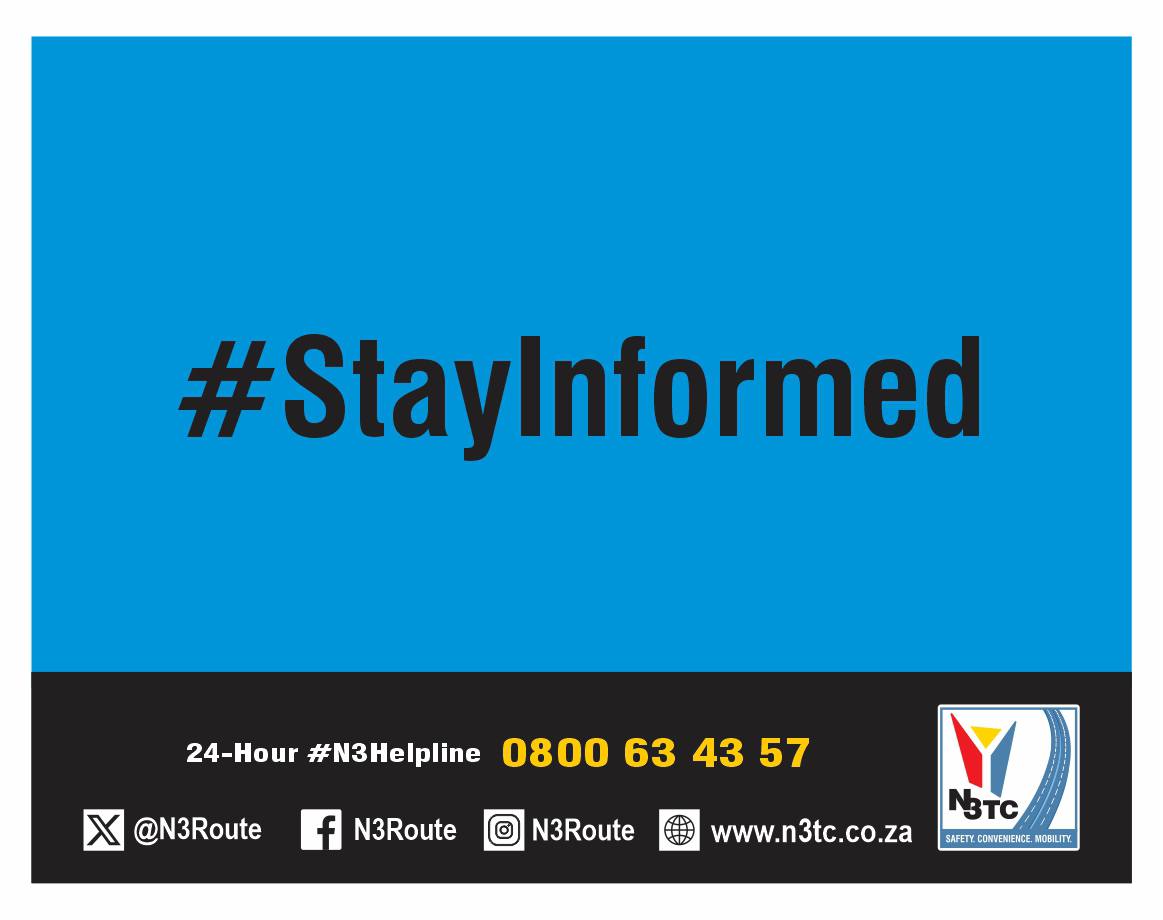 N3Route's tweet photo. 16h10 30/10 #N3TrafficUpdate Traffic is flowing freely on the #N3TollRoute. No further snowfall has been reported, but please drive with #ExtraCare as #Cold and #WetWeather continues along the route. #ReportProblems or #GetAssistance from the 24-hour #N3Helpline on 0800 63 43. https://t.co/Qbl0tC1Ulo