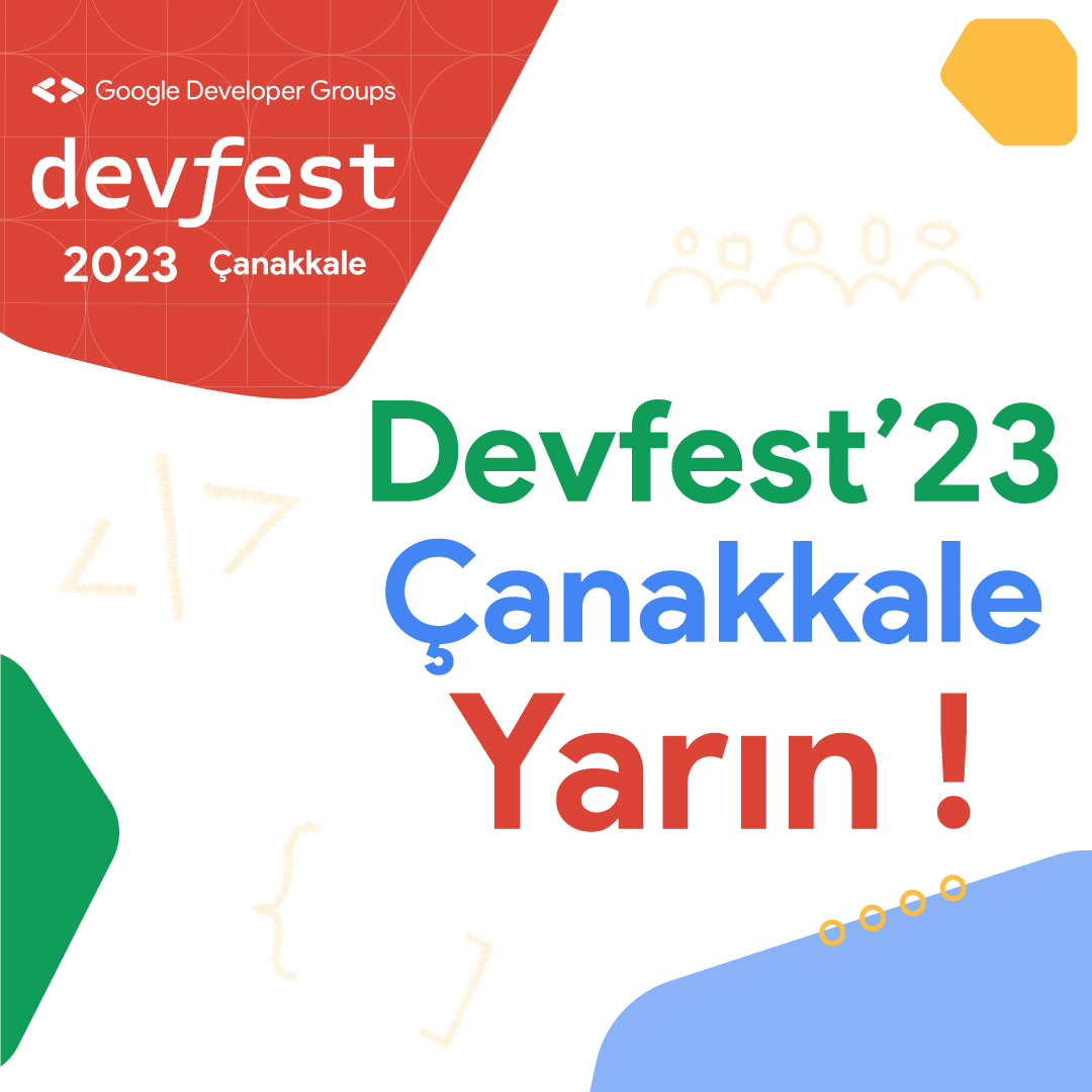 🎉 İşte son gün! Yarın, Çanakkale'nin en büyük yazılımcı etkinliği olan Devfest 2023 Çanakkale başlıyor. Son hazırlıkları yapın ve bizimle bu muhteşem etkinlikte buluşun. 🚀 #ÇanakkaleninEnBüyüğü #1GünKala #Devfest23Canakkale