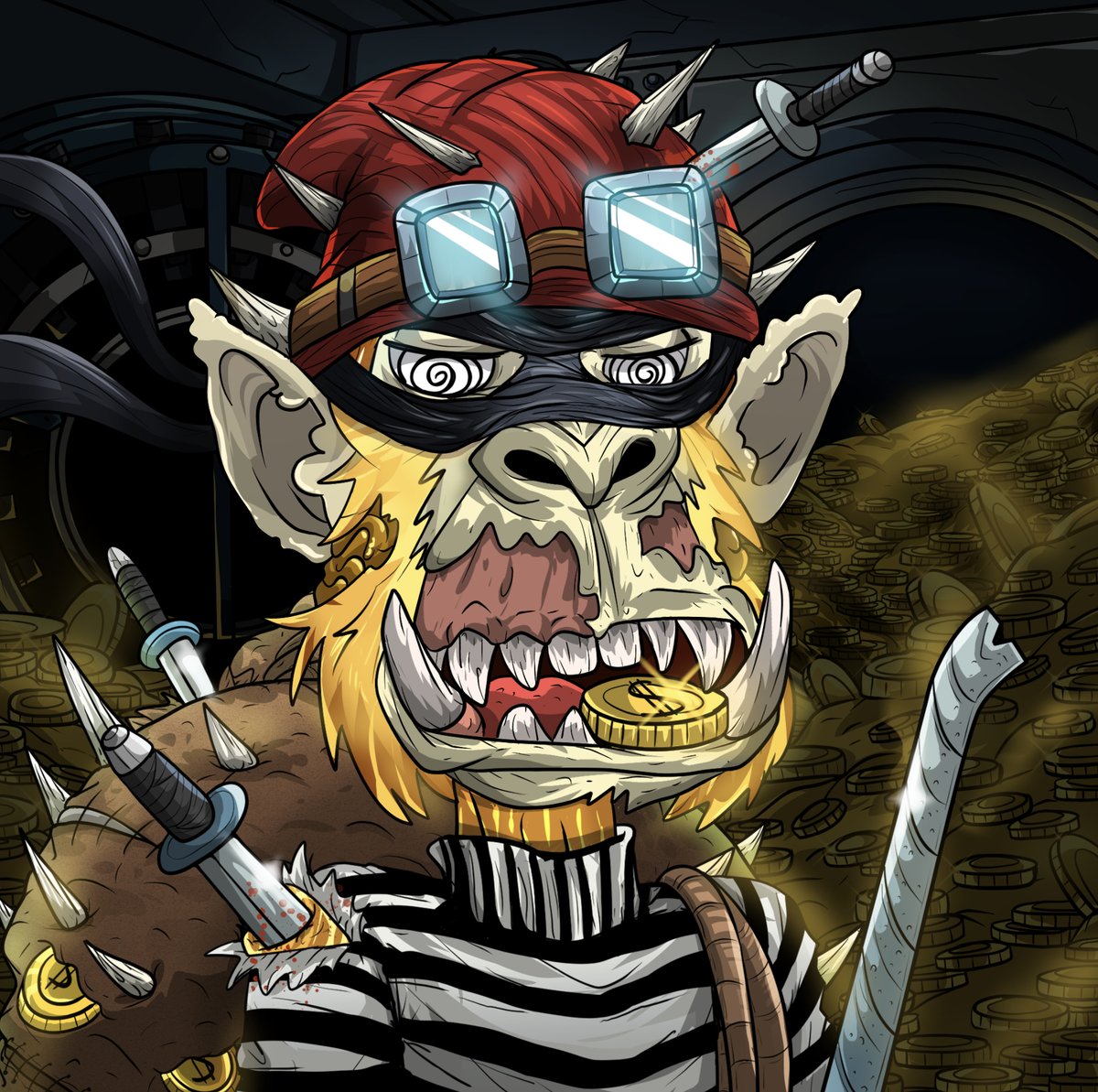 JungleMike's tweet image. Happy #mutationmonday @Ape_NationNFT 

V3 Mega-Mutant "Bandit"