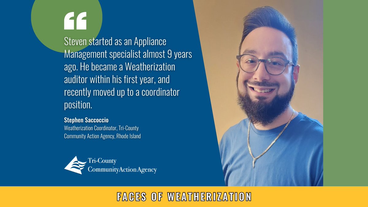 NcapEnergy's tweet image. Thank you to Tri-County Community Action Agency of Rhode Island for sharing this #FacesofWeatherization - #FacesOfEE staff story on #EnergyAwarenessMonth #WeatherizationDay!