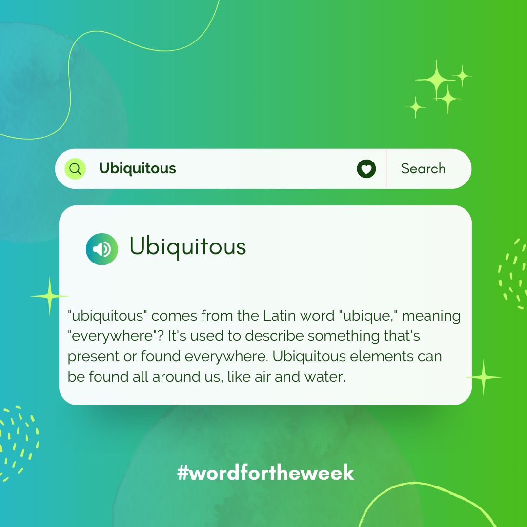 Do you know the meaning of the word 'ubiquitous'?

I bet you may not know. You don't have to develop a headache to use it.

Check out the meaning and learn how to use it appropriately when writing.

#newwordseveryday 
#newwordsdaily 
#zobasfacilities