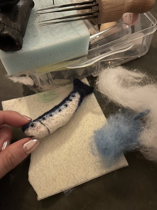 i started needle felting. here is the second thing i ever made because i gave away the lady bug i made