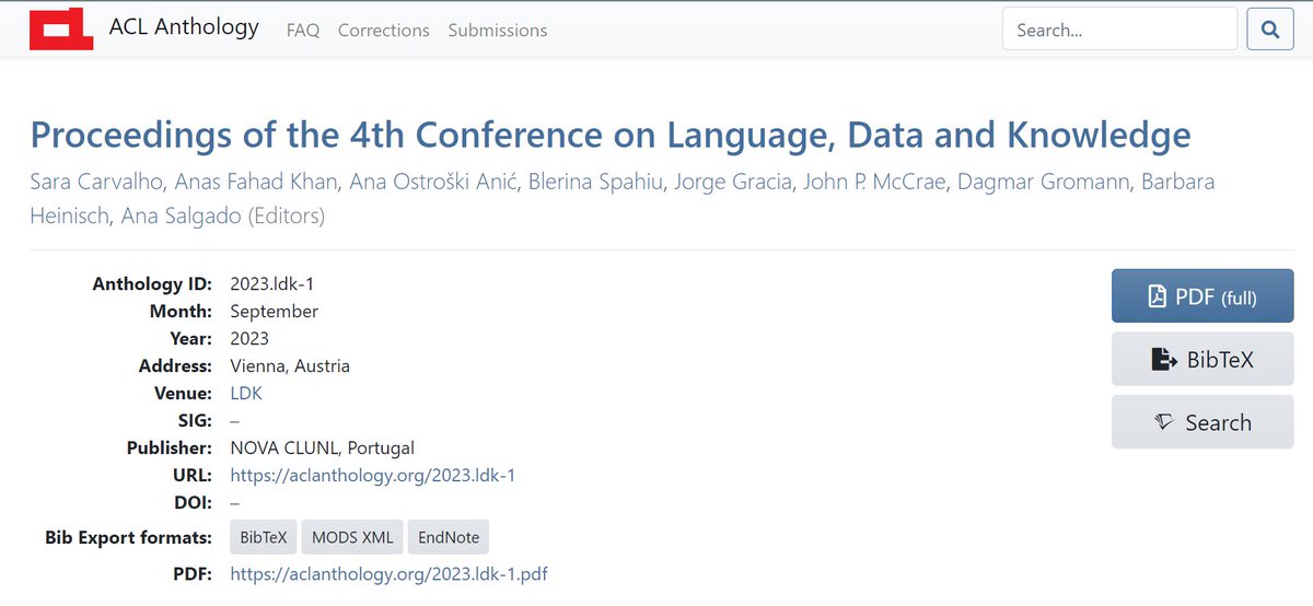 sarampcarvalho's tweet image. The LDK2023 Conference Proceedings have just been released! It was a pleasure to co-organise this great event. A special thanks to our Proceedings Chair extraordinaire @acastrosalgado🙂

Link to the full volume (also includes the workshop papers): aclanthology.org/volumes/2023.l…