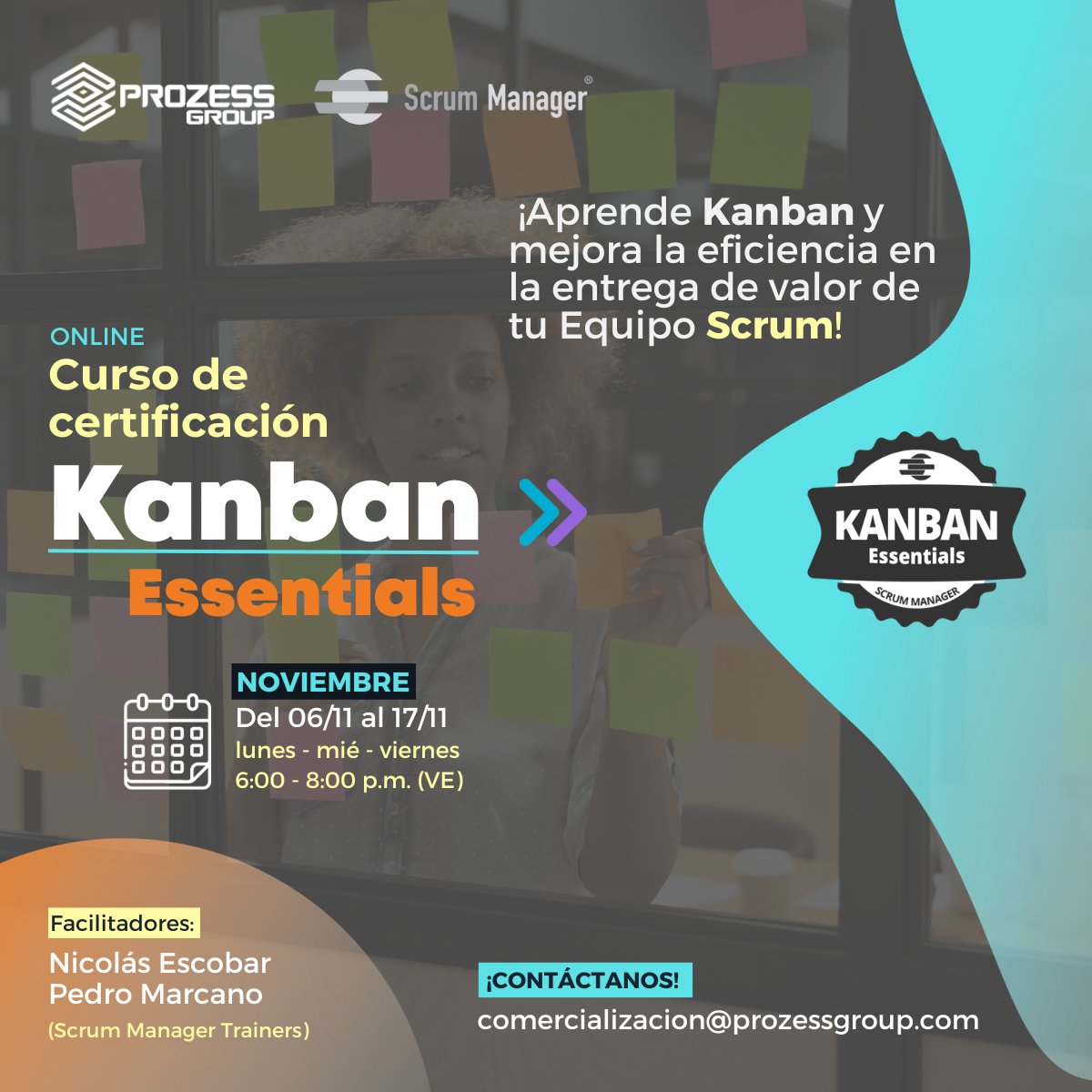 ¿Lideras un Equipo #Scrum y deseas mejorar el flujo del trabajo en cada Sprint? 👉 ¡Usa Kanban!
🎖 Ente certificador: <a href="/ScrumManager/">Scrum Manager</a> 
<a href="/Nicolas_Escobar/">Nicolás Escobar</a> <a href="/asalafa/">Adri</a> <a href="/pedrojml/">Pedro Marcano</a> 
👉🏻Si te interesa esta certificación, te invitamos a registrarte en el siguiente link: lnkd.in/e7Fqau6