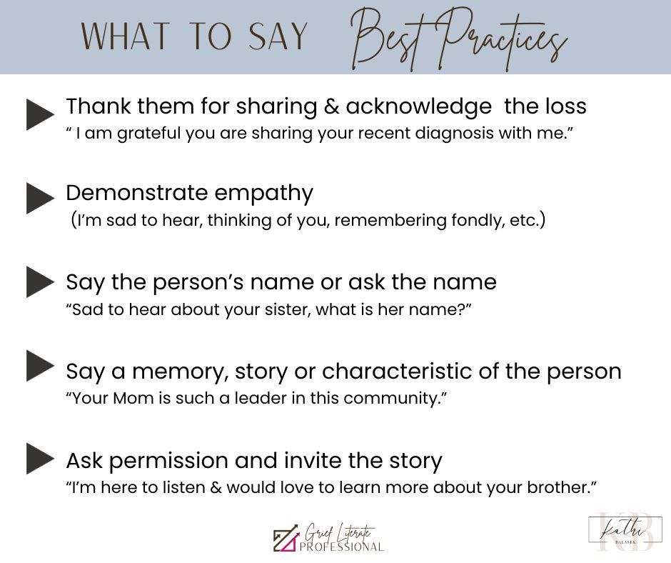 Grieving Clients; 5 Strategies to Start the Conversation.

p.s.  works with friends, family, and employees too!

Win Win WIN!

Let's create a grief literate world🌏 where people who experience loss feel acknowledged, valued and less ALONE!

#Griefliteracy #finserv #wealthtransfer