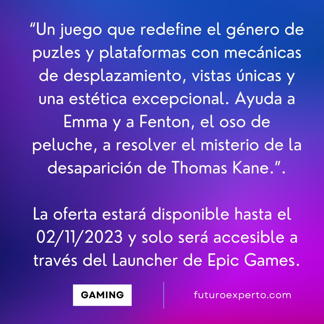futuroexperto's tweet photo. 🖤🔥Otro juego gratis en la tienda de Epic Games.

#EpicGames https://t.co/1hNsX4AIRT