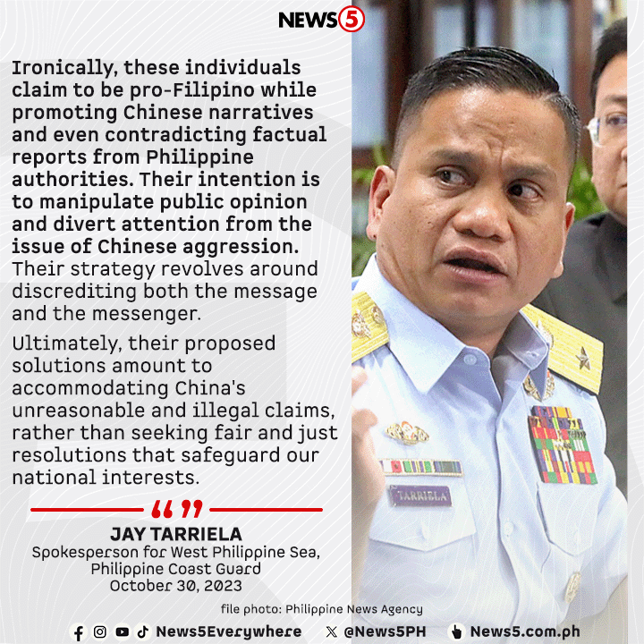 Inilahad ni Philippine Coast Guard Spokesperson for West Philippine Sea Jay Tarriela ang aniya'y 'pro-China' na mga naratibong ipinakakalat ng ilang grupo. #News5