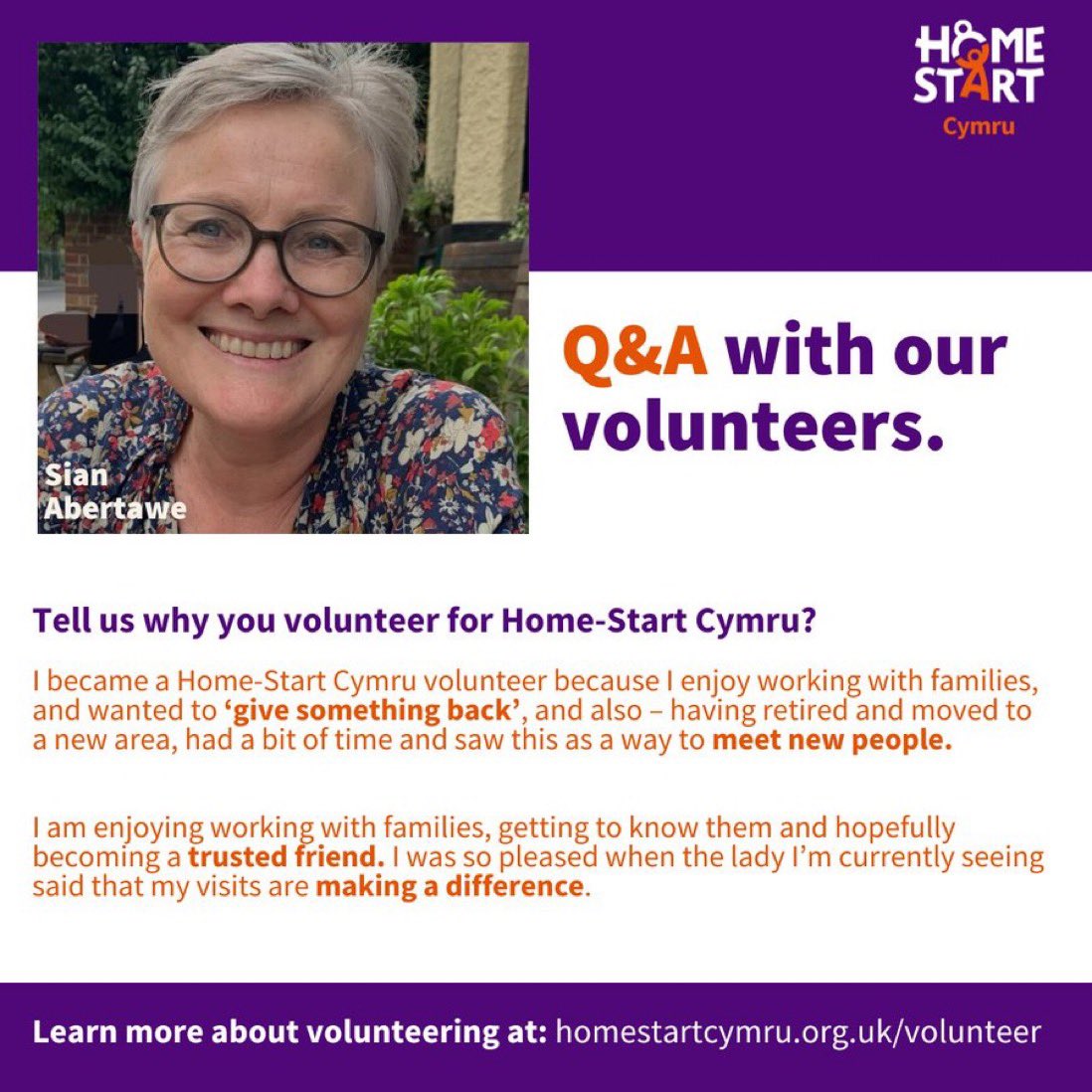 homestartcymru's tweet photo. Why do our #HomeStartCymru volunteers do what they do?
Here is what Sian had to say…. #WhyDoI? https://t.co/dEBGEbfmj7