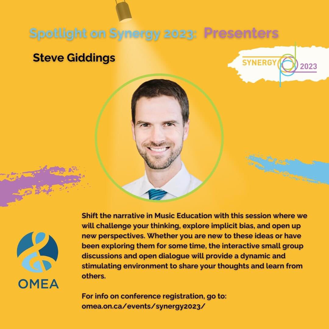 Spotlight on Synergy 2023 - Presenters: 
* Steve Giddings *
Just one of many exciting presentations planned for you in Niagara Falls on November 2-4. Register here today! omea.on.ca/synergy-confer…  #omeasynergy23 #opentheconvo