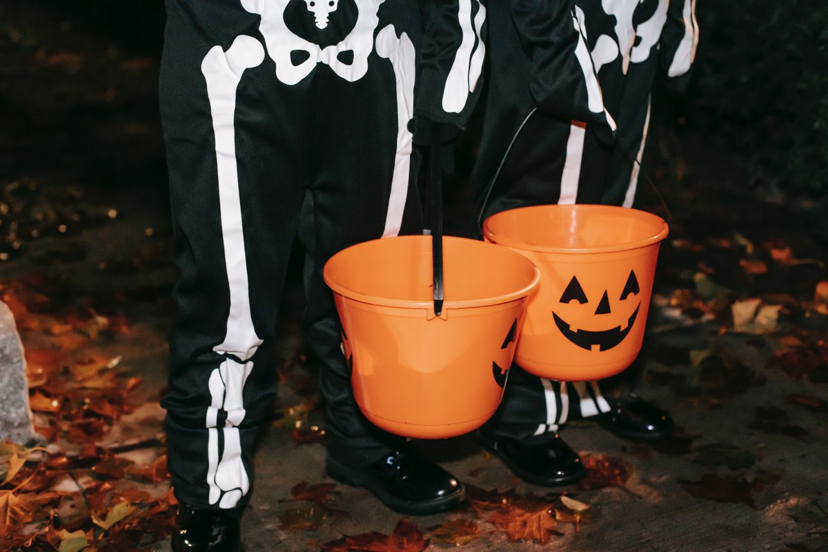 RCMPAlberta's tweet photo. Even the undead should maintain pedestrian safety by wearing something bright or reflective to make sure drivers can see you, and by staying on one side of the street and only crossing at crosswalks. #SpiritOfSafety https://t.co/plYYvkZtcU