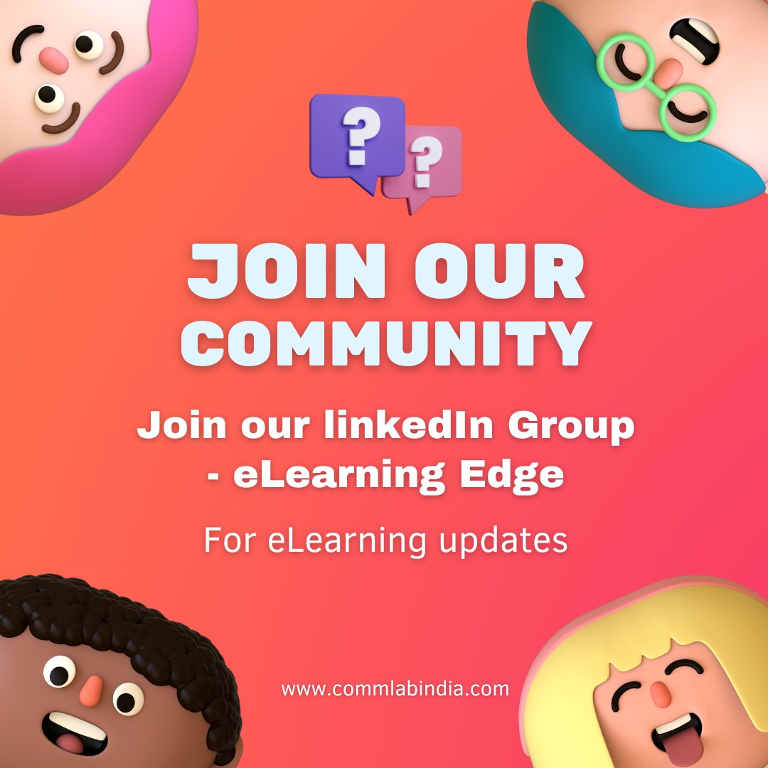commlabindia's tweet photo. Join our LinkedIn group 'eLearning Edge' for everyday eLearning updates.
https://t.co/ZTif2UeZ5Z
#commlabindia #elearningedge #linkedingroup #corporatetraining https://t.co/OEdVAEqx7V