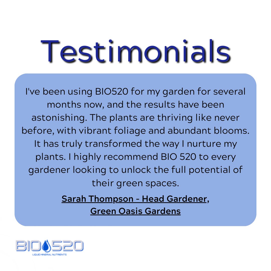 “The plants are thriving like never before, with vibrant foliage and abundant blooms.”✅💙

Explore more about our journey at B10520. bio520usa.com💙✅

#BI0520 #ExploreWithUs #Sustainablefarming #JoinTheJourney #liquidmineralnutrients #nutrients #plantnutrients #BIO