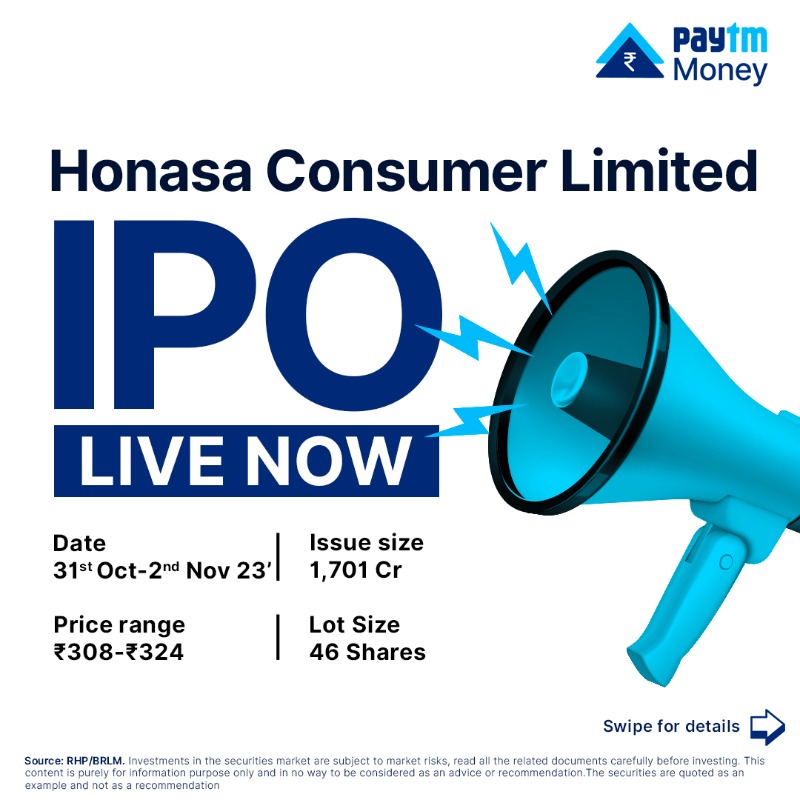 PaytmMoney's tweet photo. Honasa Consumer Limited is the largest digital-first beauty &amp; personal care company in India as per revenue size from operations in FY23. The company’s ₹1701 crore IPO is now live with a price range of ₹308 to ₹324 per share.

#IPO #IPOAlert #HonasaConsumerLimited #PaytmMoney
