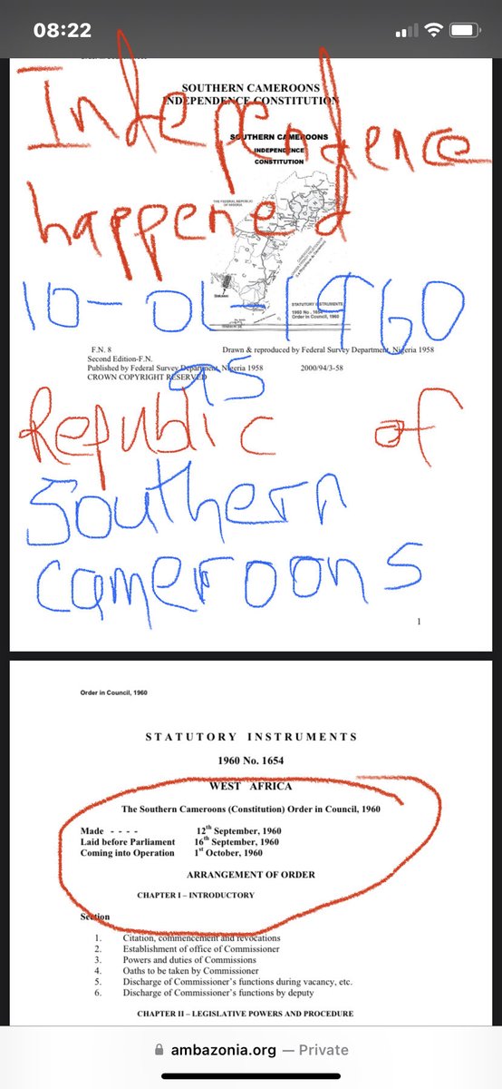 edwin_ngang's tweet photo. 01-01-1960: Republic of Cameroun 🇨🇲 is independent as per 03/13/59 UN Res. 1359 (xxiii). Yet on 01/13/1960 RoC 🇨🇲 applies for UN membership as “THE STATE OF CAMEROONS”! Why? Because pan Cameroon pre determinism anticipated ANNEXATION by guise of that fake 10/01/ 61 CONFEDERATION https://t.co/UR2JRaCBC5