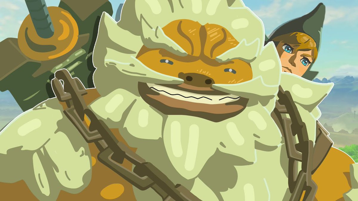GorgonDaruk's tweet photo. @PrideOfGorons "Hey, there big guy, it's nice to know that my descendant is just as brave and strong as me." Daruk said with a large grin on his face." https://t.co/31Rc19Mp28