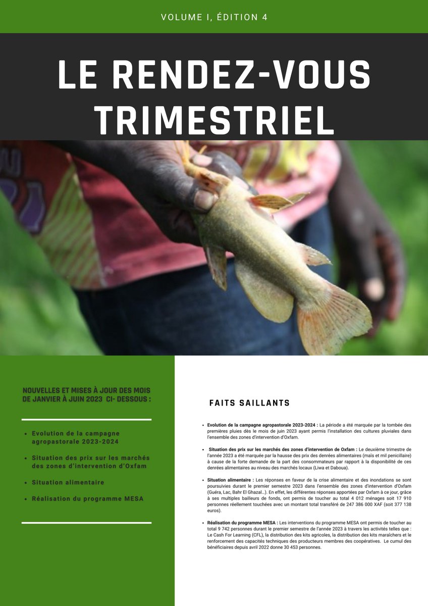 Veuillez trouver le lien de téléchargement de la Newsletter#04 du programme MESA d’Oxfam au Tchad.

Please find below the link to download the fourth edition of the newsletter #04 of Oxfam's Livelihoods and Food Security program
👇
reliefweb.int/report/chad/le…