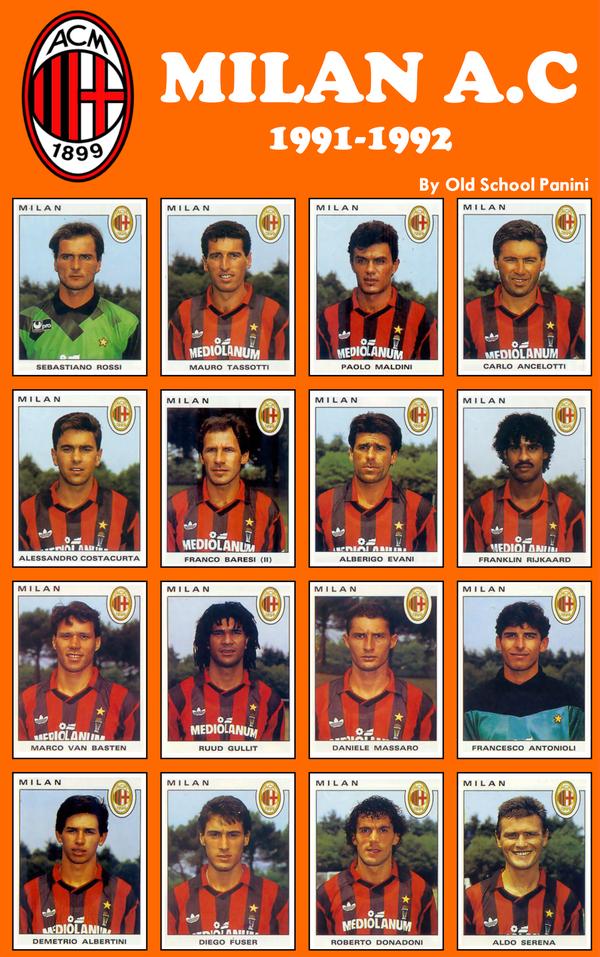 AC Milan, 1991/92 by @OldSchoolPanini.