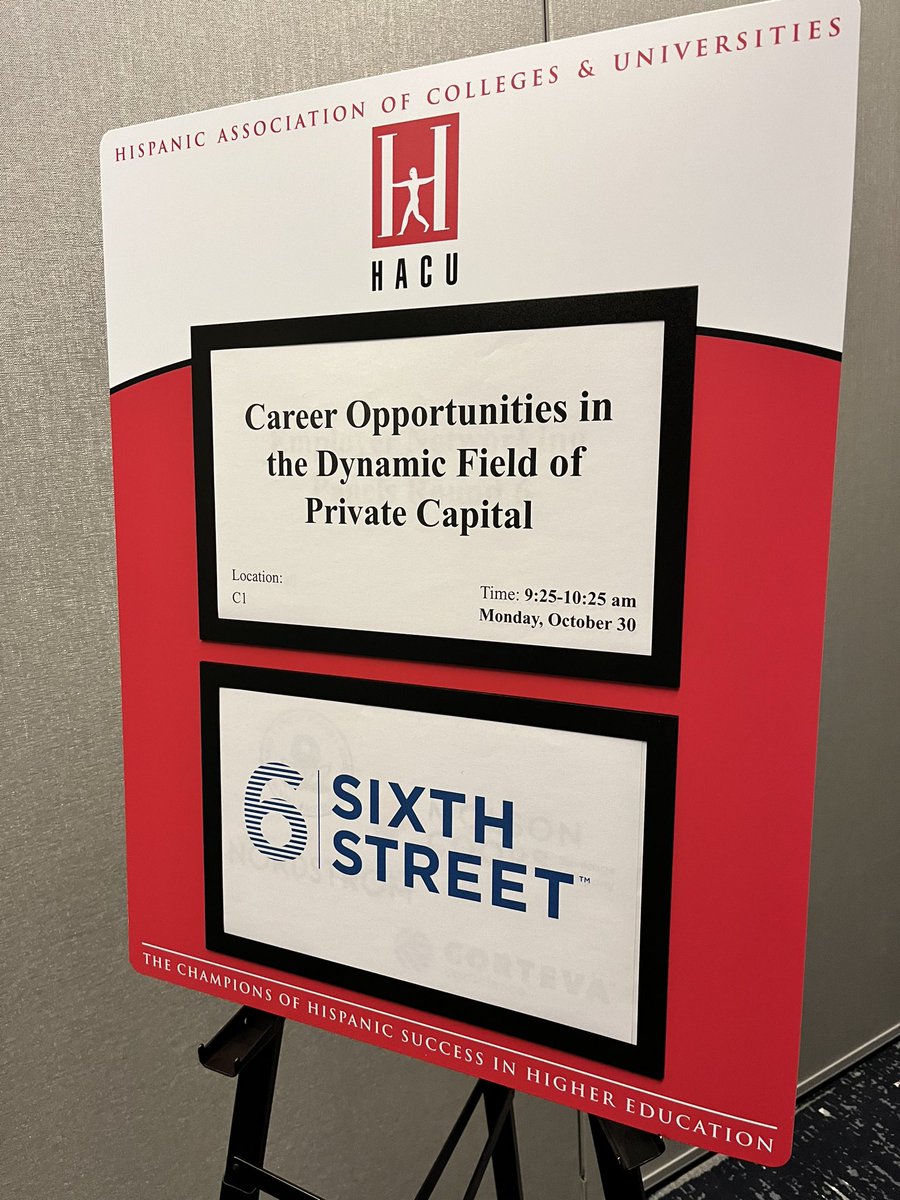 Sixth Street is currently hosting a professional development workshop speaking on- “Career Opportunities in the Dynamic Field of Private Capital” at HACU’s 37th Annual Conference. #HACU2023